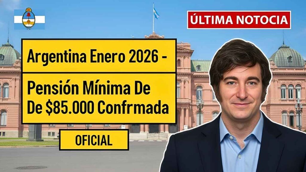 Argentina enero 2026: pensión mínima de $85.000 confirmada — quién cobra y cómo inscribirse